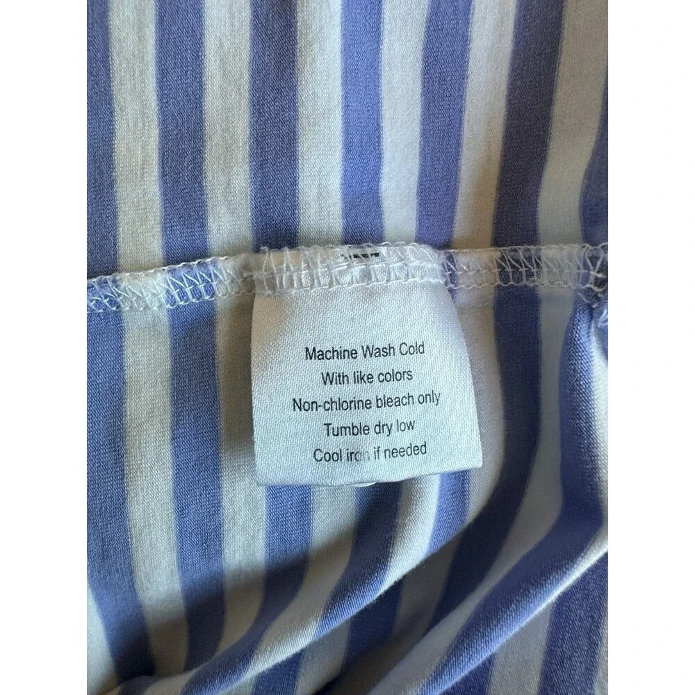 Peter Millar Youth XL Seaside Wash Blue and White Stripe Classic Polo Shirt 2016